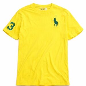 NWOT Polo Ralph Lauren Big Pony Yellow Tee | Green Logo | Boys XL 18/20